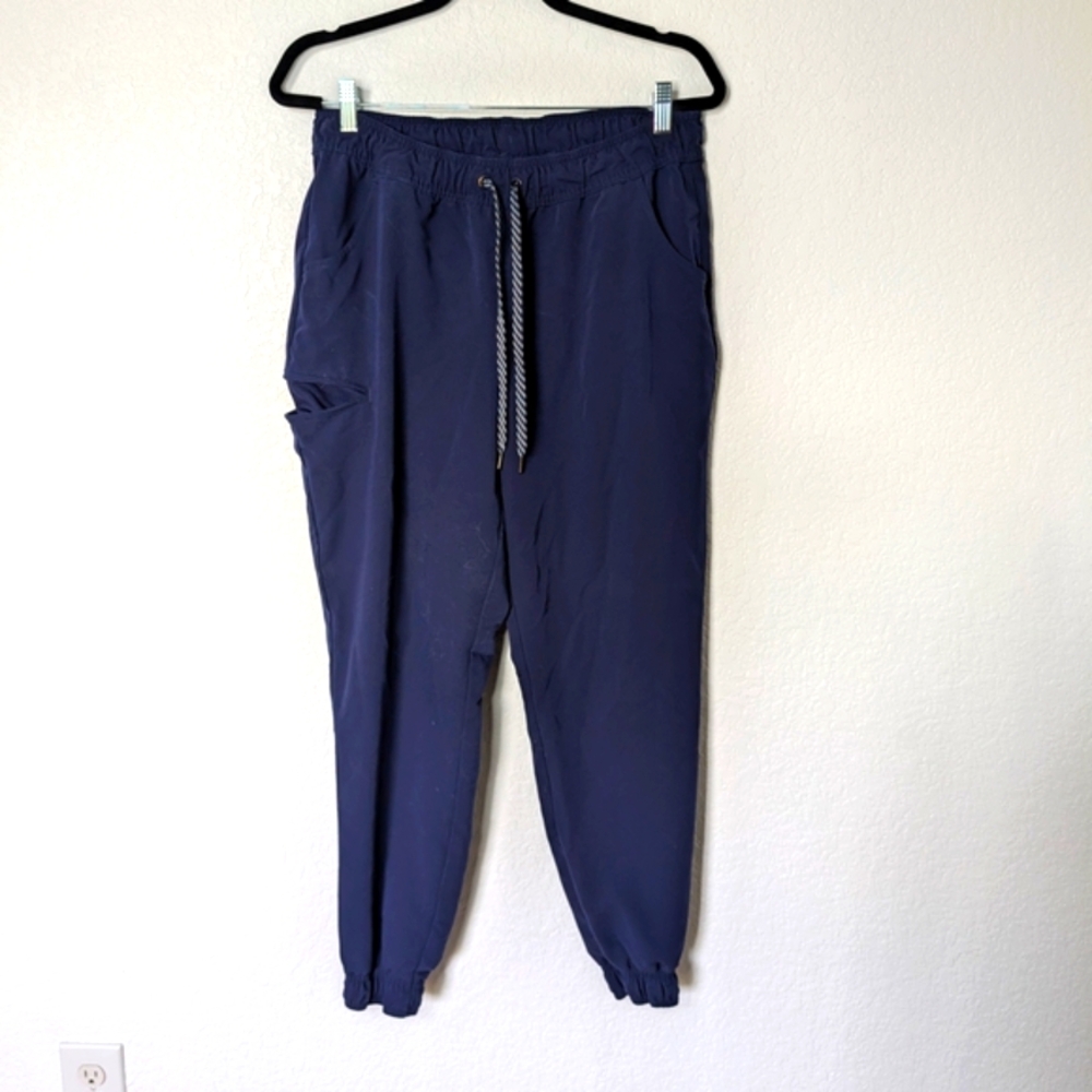 Jaanuu Navy Jogger Scrub Pants with Drawstring